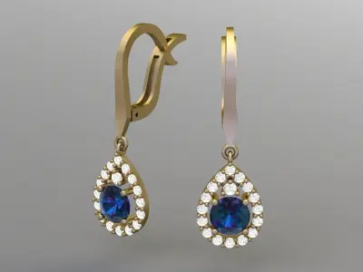 Earring 3D model 3D printable model 0003 Free 3D print model