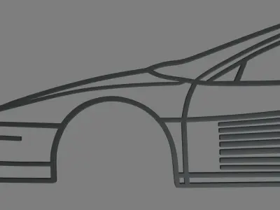 Ferrari Testarossa Wall Silhouette 3D print model