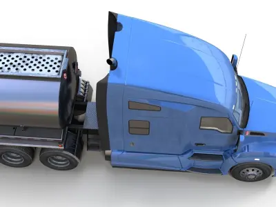 Kenworth T680 tanker semitruck Low-poly 3D model