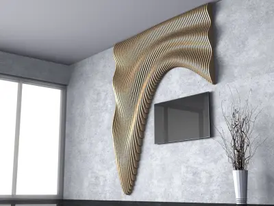 Parametric Wavy Wooden Wall Decor - 31 - CNC files for cutting 3D model