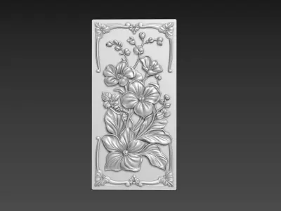 Orchids Flowers Relief 3D model