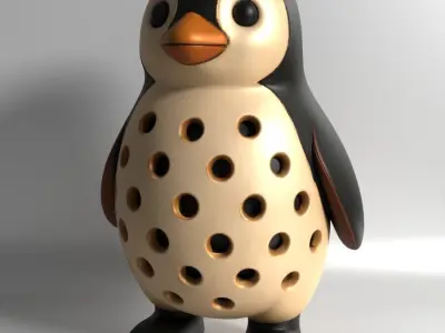 Penguin Sprouter Seed Chia Radish Lentil Germinator toy 3D print model