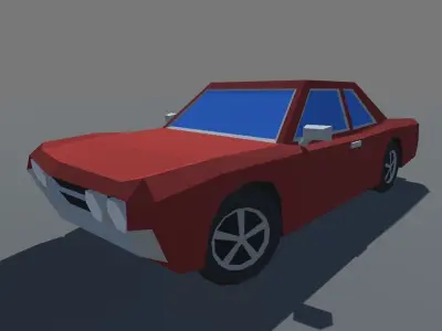 Muscle Car in 5 Versions Modifications Low-poly 3D model