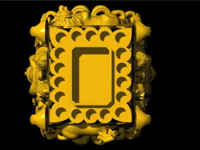 shiv and parboti  antique ring 3D print model