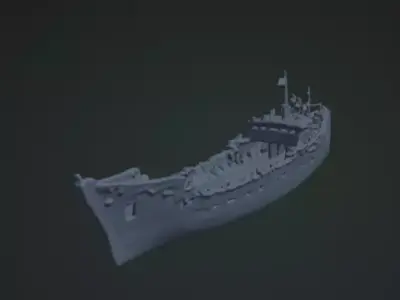 Shipwreck 3D Model Realistic Nautical Scene Free 3D print model
