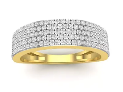 AV 564 Diamond Mens Micro Pave Hip Hop Wedding Band 3D print model