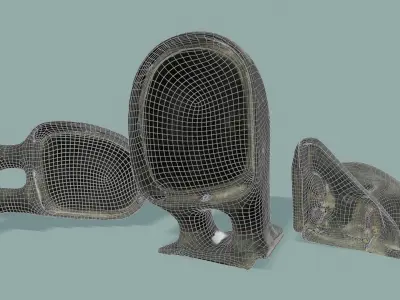 3D Scan Car Mirror Low-poly 3D model