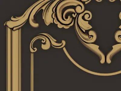ornament frame with three diffrent material  3D model