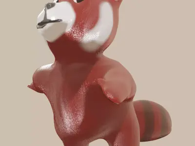 RedPanda LowPoly toy bear 3D model