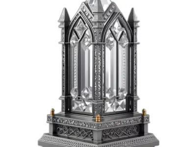 Ornate Gothic Crystal Gemstone Object Low-poly 3D model