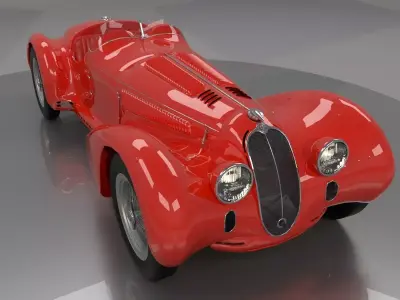 Alfa Romeo 8c 2900 Mille Miglia Roadster Low Poly 3D model