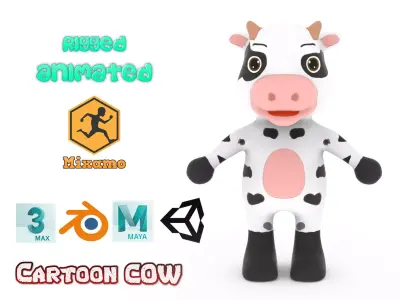 Character003 Animated Cow 3D Low-poly 3D model