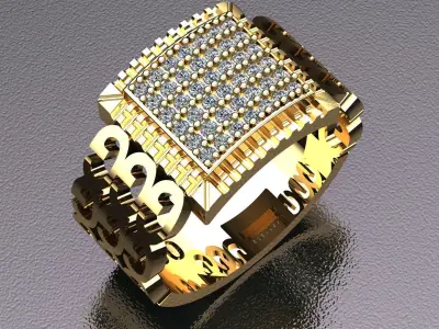 pave ring for man  3D print model