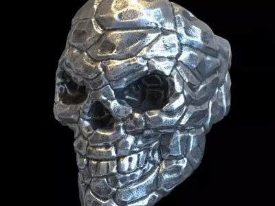 Skull ring Rock vol1  jewelry 3D print model