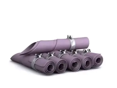 Purple Table Napkins With Matching Rings 3D model