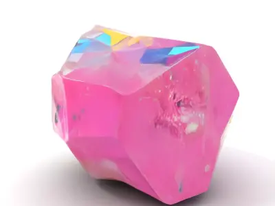 Pink Gemstone Crystal model pack Low-poly 3D model