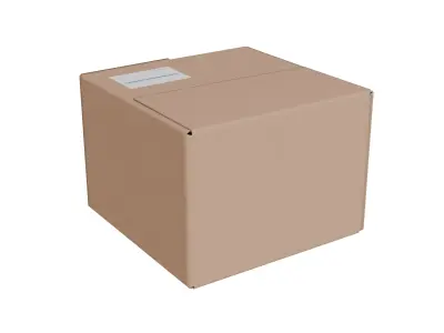 Simple Game-Ready Cardboard Box 3D Model Low-poly 3D model