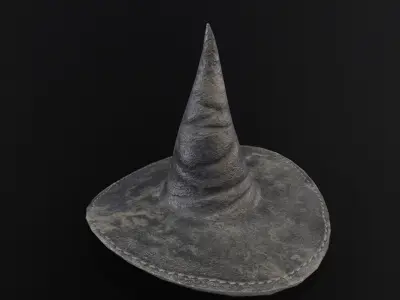 Halloween Witch Hat Decoration Low-poly 3D model