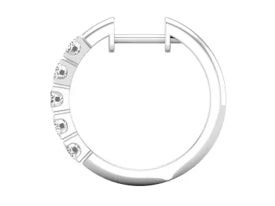 AV 559 Diamond Ladies 5 Stone Huggies Hoop Earrings 3D print model