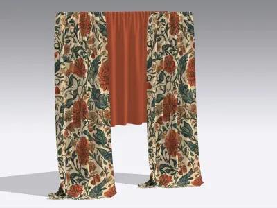 Curtain Low-poly 3D model