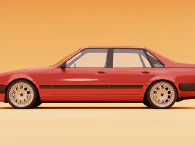 80s simple car 3D model
