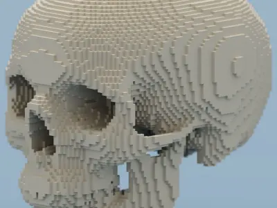 Voxel Skull Low-poly 3D model