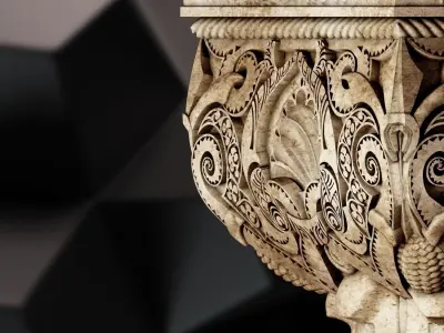 Andalusian Cpital Columns in Islamic 3D model