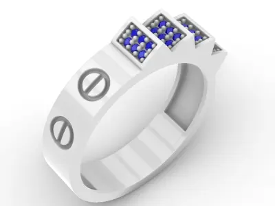 Jewelry Diamond Ring Model RG16 Free 3D print model