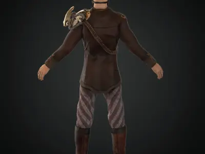  Steampunk rigged character Low-poly 3D model