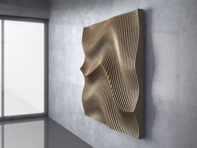 Parametric Wavy Wooden Wall Decor - 20 - CNC files for cutting 3D model
