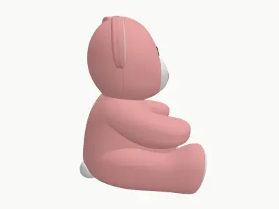 bear teddy plush toy pink baby ty princess 3D model