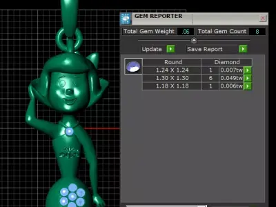 gold girl pendant 3D printable model  3D print model