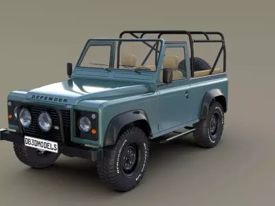 1985 Land Rover Defender 90 with interior ver 3 3D model