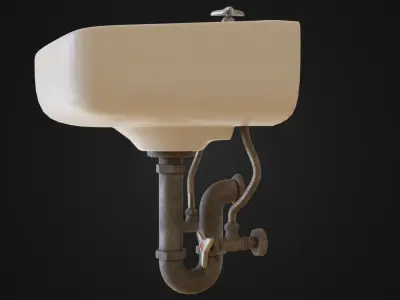 Japanese Sink 10 Low-poly 3D model