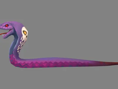 Cartoon Cobra - Purple Naja Low-poly 3D model