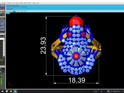 A7108 Luxury Baguette Diamond Lucky Toad Women Ring 3D print model