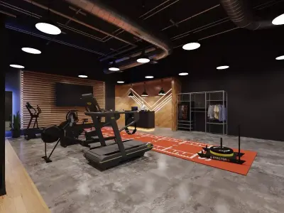 Modern gym design Free 3D model