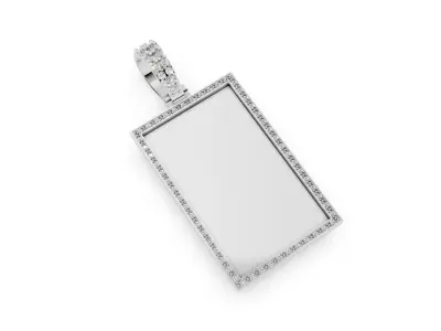 Rectangular picture frame pendant 3D print model
