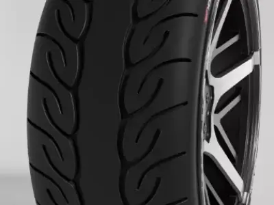 Car-tires-21-inch-Speedline-corse-Yokohama tire Low-poly 3D model