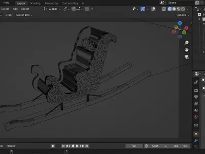 Santa Claus sleigh 3D model