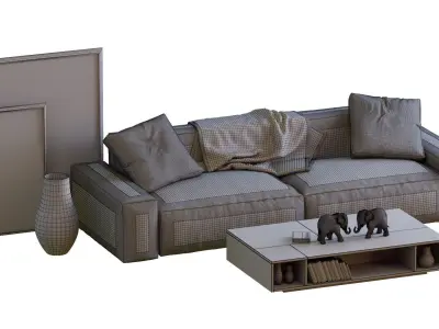 Jesse Leather Sofa Daniel 3D model