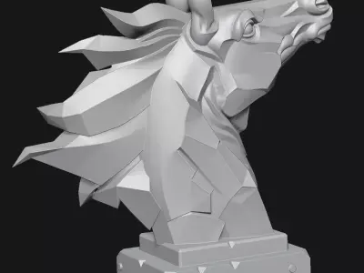 horse head sculpture 3D print model