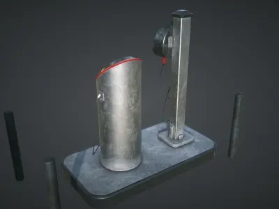 Electric Car Charging Station Low-poly 3D model