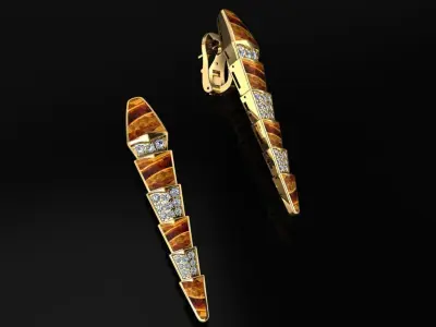 Bvlgari Serpenti Earrings 3D print model