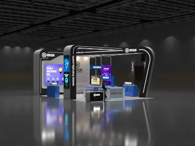 6m x 9m Exhibition Booth 3-Side Open Design 3D model
