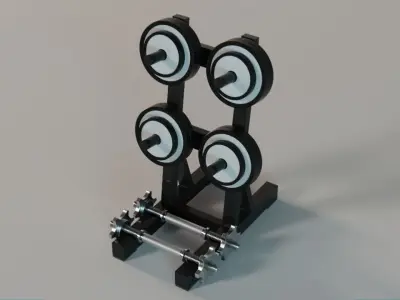 Adjustable Dumbbells Rack Weight Holder 3D model