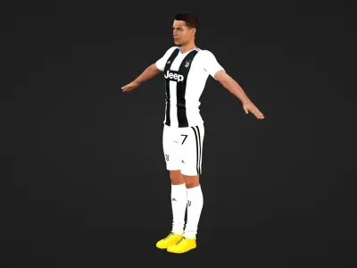 Cristiano Ronaldo - Juventus Low-poly 3D model