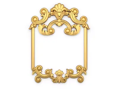 Plaster decorative frame wall ornament onlay 01 3D print model