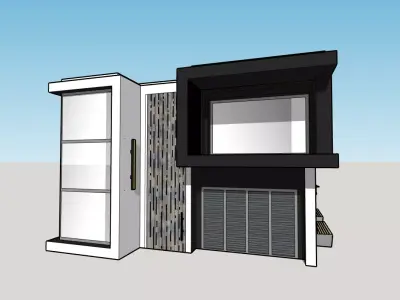 Architectural 3D model front of modern house 3D model