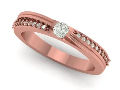 solitaire ring 3D print model order